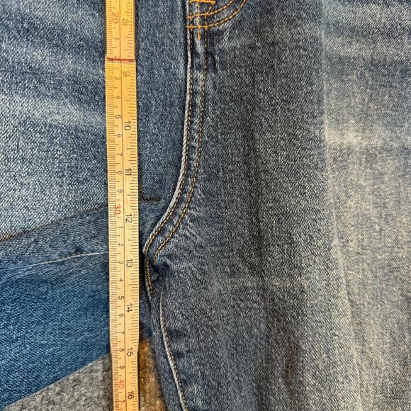 Torrid Jeans Womens 16 Blue Denim High Rise Plus Size Crop Frayed Hem Distressed - Picture 10 of 12